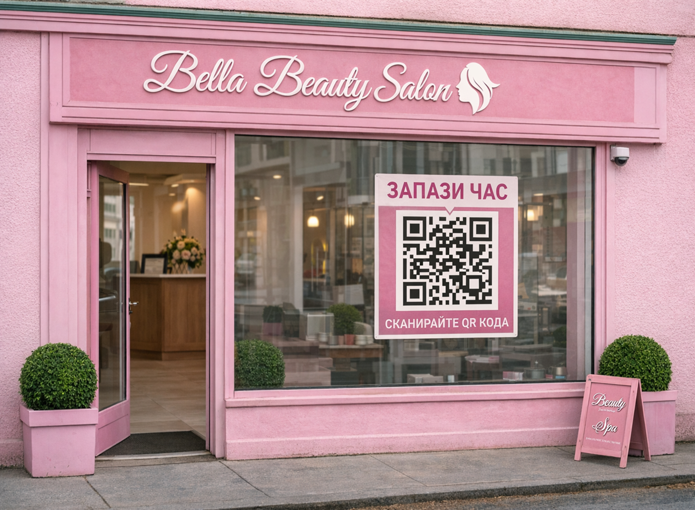 QR код на витрина или вход